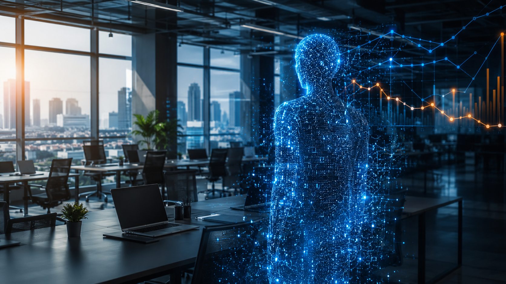 Google engineer AI pressure - Silicon Valley empty office with AI hologram - IT Samachar